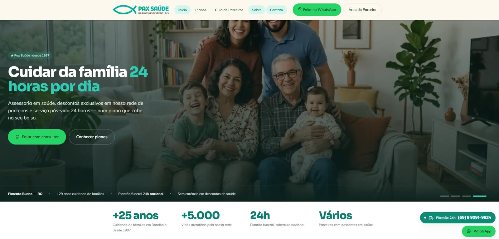 Tela do projeto Pax Saúde